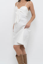 Load image into Gallery viewer, Vintage x SMART SET White Linen Front-tie Midi Dress (M)