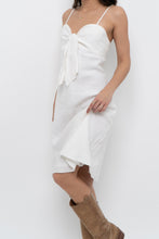 Load image into Gallery viewer, Vintage x SMART SET White Linen Front-tie Midi Dress (M)