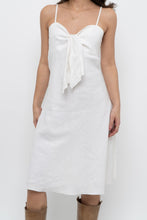 Load image into Gallery viewer, Vintage x SMART SET White Linen Front-tie Midi Dress (M)