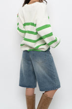 Load image into Gallery viewer, Modern x SELECTED FEMME White, Green Striped Cotton Sweater (XS-L)