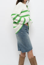 Load image into Gallery viewer, Modern x SELECTED FEMME White, Green Striped Cotton Sweater (XS-L)