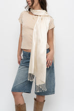 Load image into Gallery viewer, Vintage x Cream Silk-Feel Scarf