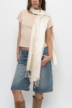 Load image into Gallery viewer, Vintage x Cream Silk-Feel Scarf