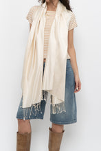 Load image into Gallery viewer, Vintage x Cream Silk-Feel Scarf
