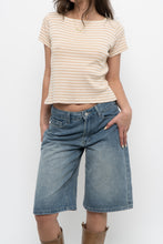 Load image into Gallery viewer, Vintage x Beige Striped Baby Tee (XS-M)