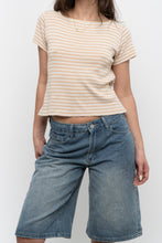 Load image into Gallery viewer, Vintage x Beige Striped Baby Tee (XS-M)