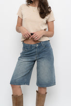 Load image into Gallery viewer, Vintage x Beige Striped Baby Tee (XS-M)