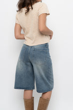 Load image into Gallery viewer, Vintage x Beige Striped Baby Tee (XS-M)