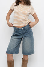 Load image into Gallery viewer, Vintage x Beige Striped Baby Tee (XS-M)