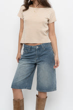 Load image into Gallery viewer, Vintage x Beige Striped Baby Tee (XS-M)