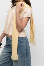 Load image into Gallery viewer, Vintage x Yellow Knit Fringe Scarf