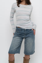 Load image into Gallery viewer, Vintage x GAP Grey, Light Teal Striped Cotton Long Sleeve (S, M)