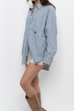 Load image into Gallery viewer, Vintage x TOMMY HILFIGER Blue Striped Cotton Buttonup (XS-L)
