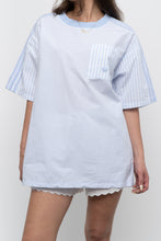 Load image into Gallery viewer, ADIDAS x Baby Blue Striped Cotton Oversized Tee (XS-L)