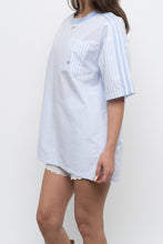Load image into Gallery viewer, ADIDAS x Baby Blue Striped Cotton Oversized Tee (XS-L)