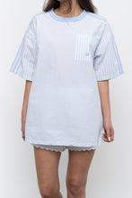 Load image into Gallery viewer, ADIDAS x Baby Blue Striped Cotton Oversized Tee (XS-L)