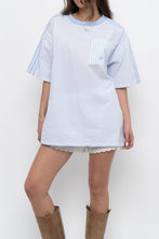 Load image into Gallery viewer, ADIDAS x Baby Blue Striped Cotton Oversized Tee (XS-L)