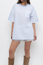 Load image into Gallery viewer, ADIDAS x Baby Blue Striped Cotton Oversized Tee (XS-L)