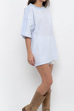 Load image into Gallery viewer, ADIDAS x Baby Blue Striped Cotton Oversized Tee (XS-L)