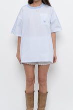 Load image into Gallery viewer, ADIDAS x Baby Blue Striped Cotton Oversized Tee (XS-L)
