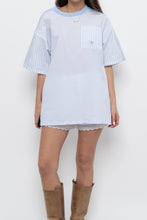 Load image into Gallery viewer, ADIDAS x Baby Blue Striped Cotton Oversized Tee (XS-L)