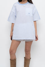 Load image into Gallery viewer, ADIDAS x Baby Blue Striped Cotton Oversized Tee (XS-L)