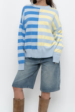 Load image into Gallery viewer, Modern x BEACH RIOT Blue Striped Cotton-blend Knit Sweater (XS-XL)