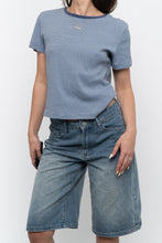 Load image into Gallery viewer, FRANK &amp; OAK x Blue Striped Cotton-Blend Cropped Tee (S-L)