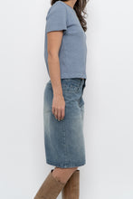 Load image into Gallery viewer, FRANK &amp; OAK x Blue Striped Cotton-Blend Cropped Tee (S-L)