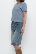 Load image into Gallery viewer, FRANK &amp; OAK x Blue Striped Cotton-Blend Cropped Tee (S-L)