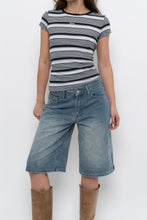 Load image into Gallery viewer, Vintage x CLUB MONACO Navy Striped Cotton-Blend Tee (S)