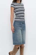 Load image into Gallery viewer, Vintage x CLUB MONACO Navy Striped Cotton-Blend Tee (S)