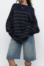Load image into Gallery viewer, MODERN x TWIK Navy, Green Cotton-Blend Striped Knit Sweater (S-XL)