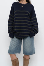Load image into Gallery viewer, MODERN x TWIK Navy, Green Cotton-Blend Striped Knit Sweater (S-XL)