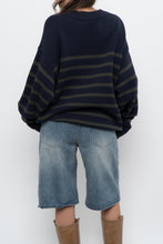 Load image into Gallery viewer, MODERN x TWIK Navy, Green Cotton-Blend Striped Knit Sweater (S-XL)