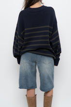 Load image into Gallery viewer, MODERN x TWIK Navy, Green Cotton-Blend Striped Knit Sweater (S-XL)