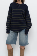 Load image into Gallery viewer, MODERN x TWIK Navy, Green Cotton-Blend Striped Knit Sweater (S-XL)