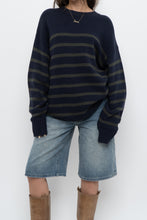 Load image into Gallery viewer, MODERN x TWIK Navy, Green Cotton-Blend Striped Knit Sweater (S-XL)
