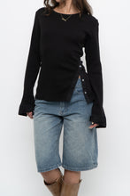 Load image into Gallery viewer, VERONICA BEARD x Black Ribbed Cotton Long Sleeve (M, L)