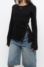 Load image into Gallery viewer, VERONICA BEARD x Black Ribbed Cotton Long Sleeve (M, L)