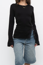Load image into Gallery viewer, VERONICA BEARD x Black Ribbed Cotton Long Sleeve (M, L)