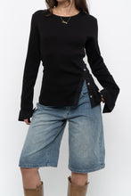Load image into Gallery viewer, VERONICA BEARD x Black Ribbed Cotton Long Sleeve (M, L)