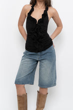Load image into Gallery viewer, Vintage x Black Ruffled Cotton-Blend Halter (S-L)