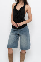 Load image into Gallery viewer, Vintage x Black Ruffled Cotton-Blend Halter (S-L)