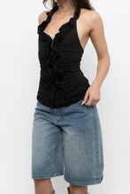 Load image into Gallery viewer, Vintage x Black Ruffled Cotton-Blend Halter (S-L)