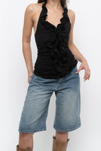 Load image into Gallery viewer, Vintage x Black Ruffled Cotton-Blend Halter (S-L)