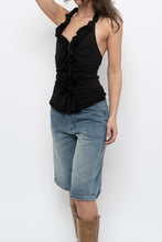Load image into Gallery viewer, Vintage x Black Ruffled Cotton-Blend Halter (S-L)