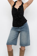 Load image into Gallery viewer, Vintage x Black Ruffled Cotton-Blend Halter (S-L)
