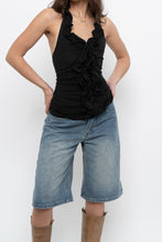Load image into Gallery viewer, Vintage x Black Ruffled Cotton-Blend Halter (S-L)