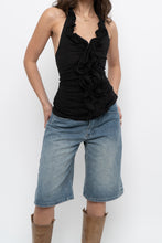 Load image into Gallery viewer, Vintage x Black Ruffled Cotton-Blend Halter (S-L)